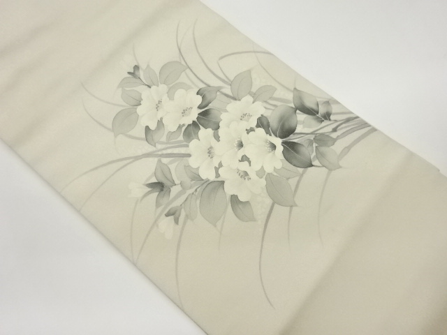 JAPANESE NAGOYA OBI / FLORAL PLANTS / ARTIST WORK